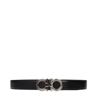 Ferragamo Herrens G&uuml;rtel Leder Schwarz/Kakao