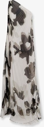 Max Mara Womens Pleated Dress Mxefuggito White Polyester; Lining: Acetate