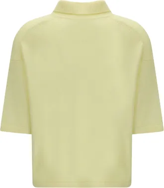 Allude Womens Short-Sleeve Polo Neck Sweater 4020 Kashmir-Capra Hircus Shirts Kashmir/capra T-shirts And Polos
