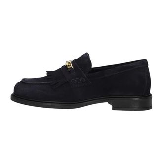 Tommy Hilfiger Suede Fringe Horsebit Loafer - Dames - Schoenen - Blauw - Maat: 39 EU Su&egrave;de