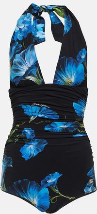 Dolce & Gabbana Floral halterneck swimsuit