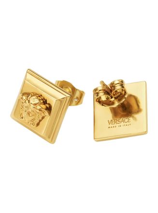 Versace Mens Earrings Medusa Head Gold-Coloured Brass Metallic