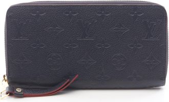 Louis Vuitton Navy Leather Long Wallet (Bi-Fold) (Pre-Owned)