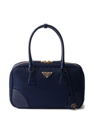 Prada medium logo-detail tote bag - Blue
