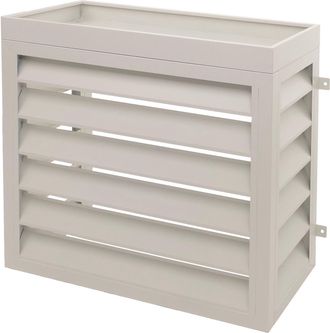 Hhg [nunca Usado] Cubierta Para Aire Acondicionado/bomba De Calor Hhg-150, Cubierta Rejilla Protectora Jardinera, Metal 80x90x38cm, Gris-blanco