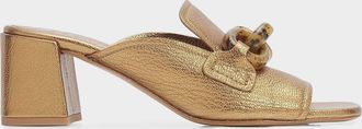 Pedro Garcia 55mm Umita Metallic Leather Mules