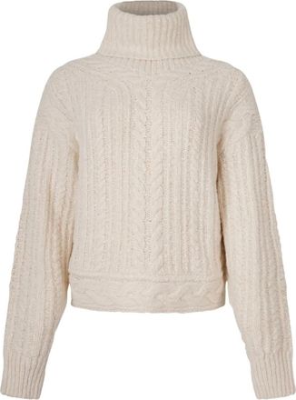Isabel Marant cable-knit roll-neck sweater - women - Cotton/Polyamide/Alpaca/Acrylic/Wool/Elastane - 34 - Neutrals