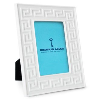 Jonathan Adler Charade Frame - Greek Key - White