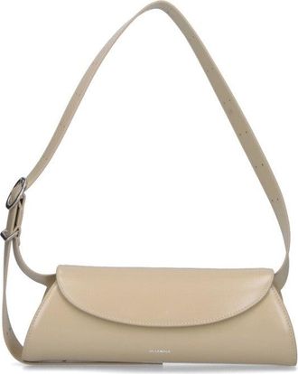 Jil Sander Small Cream Leather Shoulder Bag With Adjustable Strap