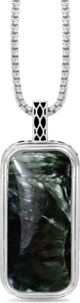 LuvMyJewelry Seraphinite Sterling Silver Men Tag Necklace