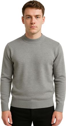 Generic Mens Crew Neck Knitted Jumper - Premium Quality Wool Blend Sweater for Everyday Classic Wear M-2XL (22915) (UK, Alpha, XL, Regular, Regular, Light-Gre