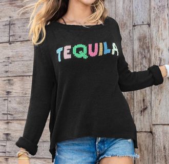 Wooden Ships Tequila Crew Cotton Sweater In Black