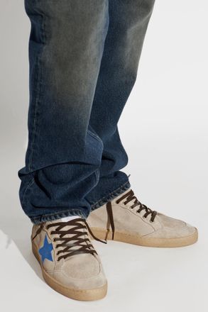 Golden Goose Ballstar With Embroided Star Sports Shoes, Mens, Beige