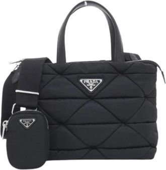 Prada Pre-owned Tessuto Quilting Tote Bag - Dames - Vintage Handtas - Zwart - ONE Size - Vintage