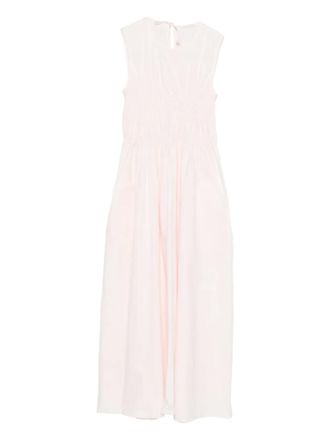 Cecilie Bahnsen gathered sleeveless midi dress - Roze