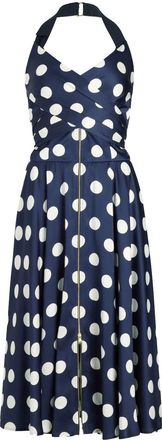 Patou halterneck satin midi dress - Blue