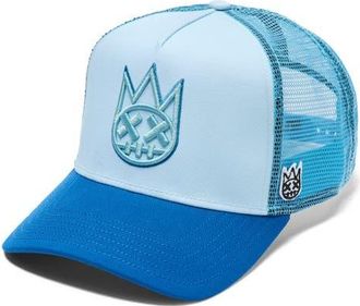 Cult of Individuality Shimuchan Logo Colorblock Trucker Hat in Blue Glow at Nordstrom