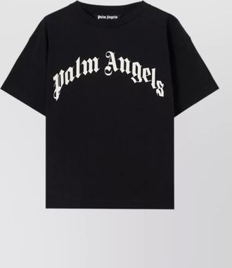 Palm Angels cotton logo print regular t-shirt