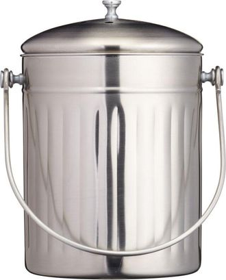 Kitchen Craft KitchenCraft Bidone per compost da cucina piccolo ad alta capacit&agrave;, 5 litri (1 gallone) - Acciaio inossidabile