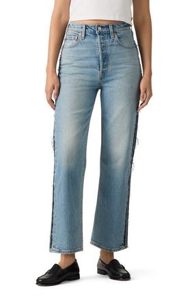 Levi's Ribcage Deconstructed High Waist Ankle Straight Leg Jeans in Upon Reflection Rc at Nordstrom, Size 28 X 27