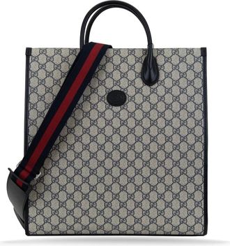 Gucci Schoudertas met haaksluiting - Dames - Shoppers - Beige - ONE Size - Leer - Tassen