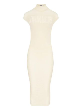 Jean Paul Gaultier logo midi dress - Neutrals