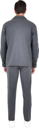 Drumohr Mens Melange Gray Shirt With Button Closure Wool