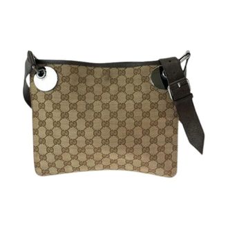 Gucci Pre-owned Cross Body Bags, male, Brown, Size: ONE SIZE Pre-owned GG Canvas Shoulder Bag