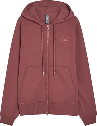 Stella McCartney Adidas X Stella Mccartney Logo Hooded Cotton-blend Sweatshirt - Plum - S (UK8-10 / S)