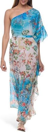 Ranee’s One-Shoulder Ruffle Dress in Blue at Nordstrom Rack