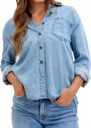 Judy Blue Denim Western Styling Shirt In Blue