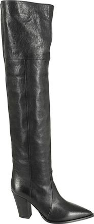 Bettina Vermillon Over-knee Boots - Dames - Over de knie laarzen - Zwart - 39 1/2 EU - Leer - Schoenen