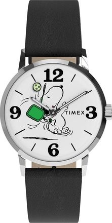Timex Peanuts Marlin Unisexs Black Watch TW2Y50400 Leather - One Size