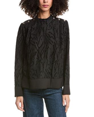 3.1 Phillip Lim Shadow Vines Jacquard Pleated Top