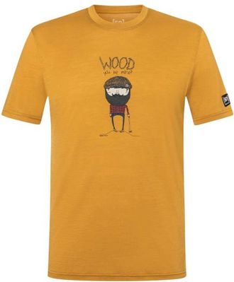 super.natural Wood Crafti Tee Merinoshirt f&uuml;r Herren | gelb/orange