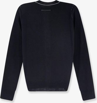 Maison Margiela Womens Cardigan Wool-Blend Black Virgin Wool Sweater