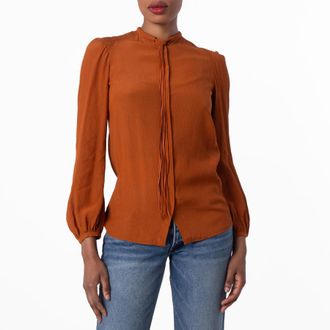 Bally Long Sleeve Viscose Blouse, Brand Size 38 ( US Size 2 )
