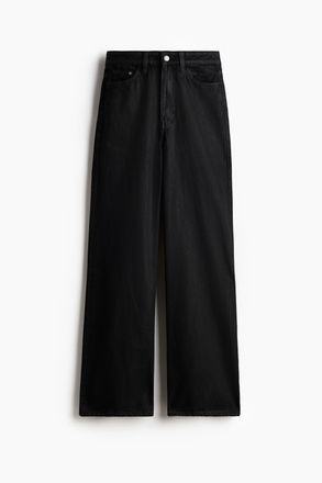 H&M Wide High Jeans - Schwarz
