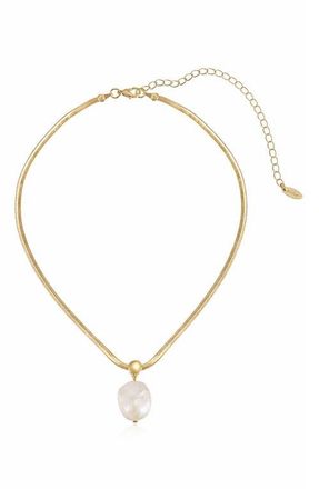 Ettika Cultured Baroque Pearl Pendant Necklace in Gold at Nordstrom