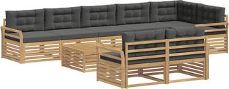 vidaXL Conjunto De Sof&aacute;s De Exterior 9 Uds. Blanco Y Antracita Vidaxl