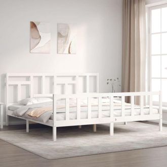 vidaXL Vidaxl - Estructura De Cama Sin Colch&oacute;n Madera Maciza Blanca 200x200 Cm