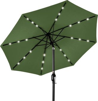 Best Choice Products 10ft Solar LED Lighted Patio Umbrella w/ Tilt Adjustment, UV-Resistant Fabric