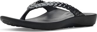 Aetrex Vicki Thong Sandal Womens Sandals Black Gloss : EU 42 (US Womens 10.5-11) M (B), Synthetic