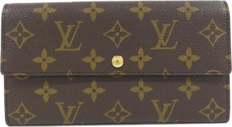 Louis Vuitton Monogram Marron Coated Canvas Long Wallet (Bi-Fold) (Pre-Owned)