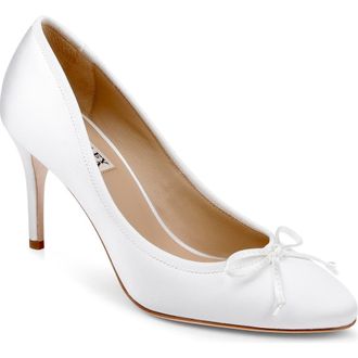 Badgley Mischka Omaria Pump in White Satin at Nordstrom, Size 7.5
