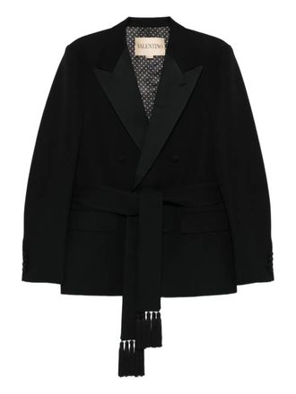 Valentino Garavani double-breasted tassel blazer - Zwart