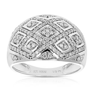 Vir Jewels 1/2 cttw Lab Grown Diamond Ring in Sterling Silver For Women