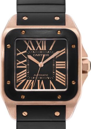 Cartier Pre-owned Cartier Santos 100 Automatic Black Dial Mens Watch W20124U2