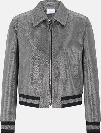 Akris Bomberjacke aus Jersey Metallic Birdseye