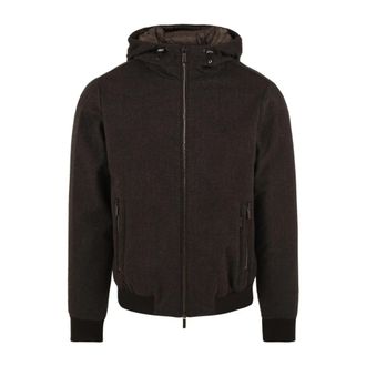 Moorer Oniro-LSL Jacket - Heren - Gewatteerde jassen - Bruin - L - Wol - Jassen
